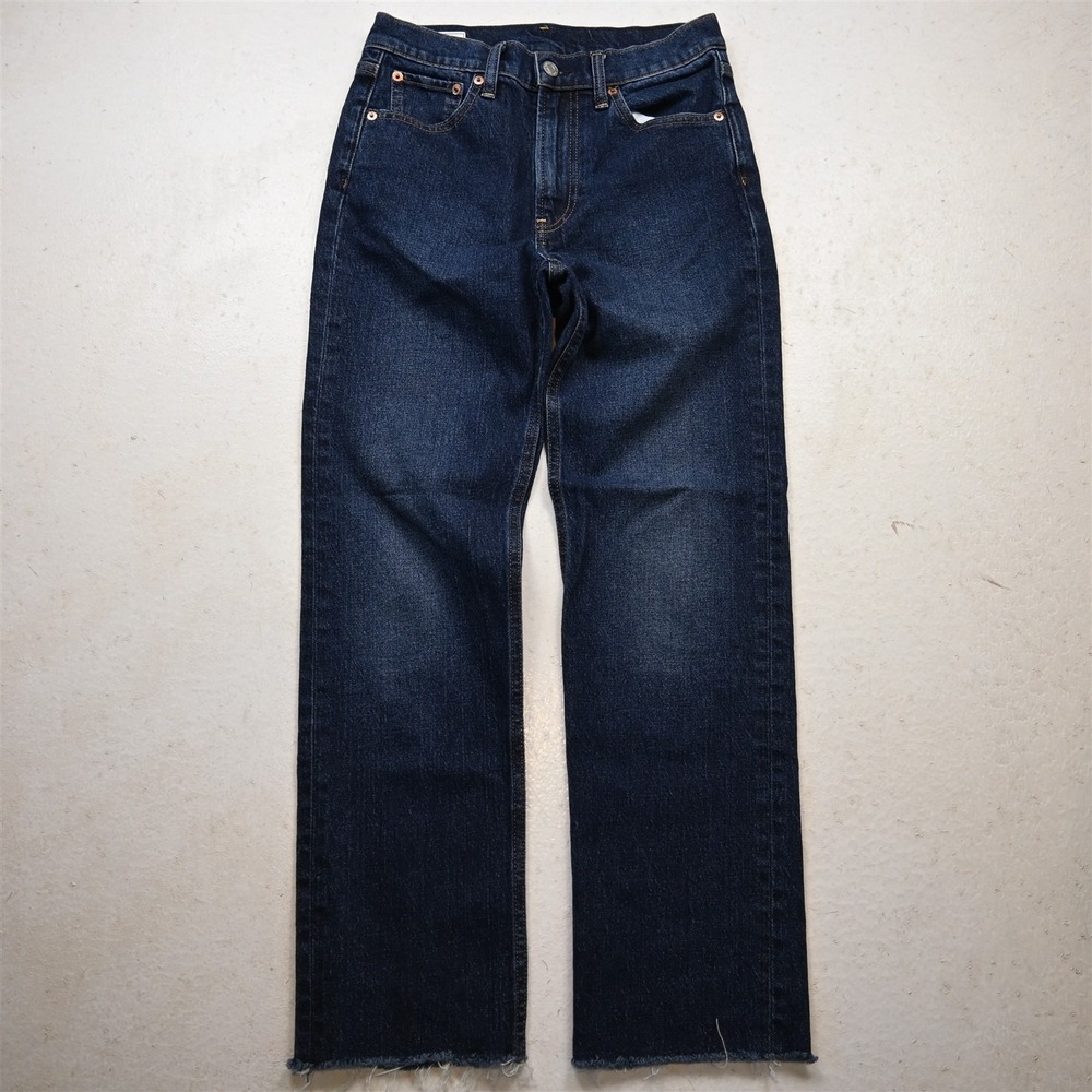 Gap 2 90s Straight High Rise Raw Hem Rinse Stretch Denim Womens Jeans
